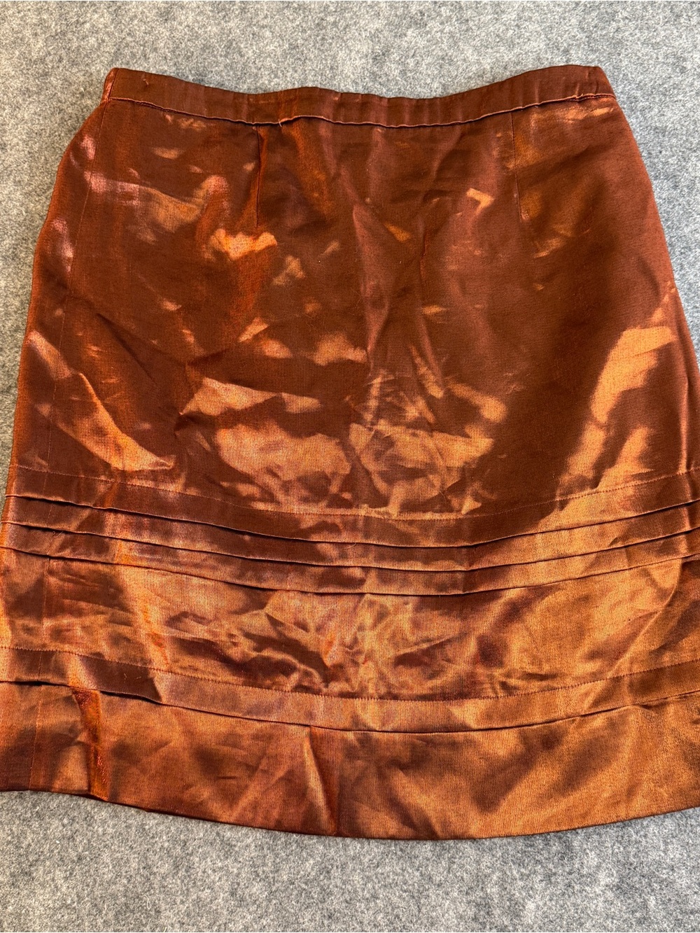 Simply Vera Vera Wang Size 10 Shiny Metallic Copper Knee Length Holiday Skirt